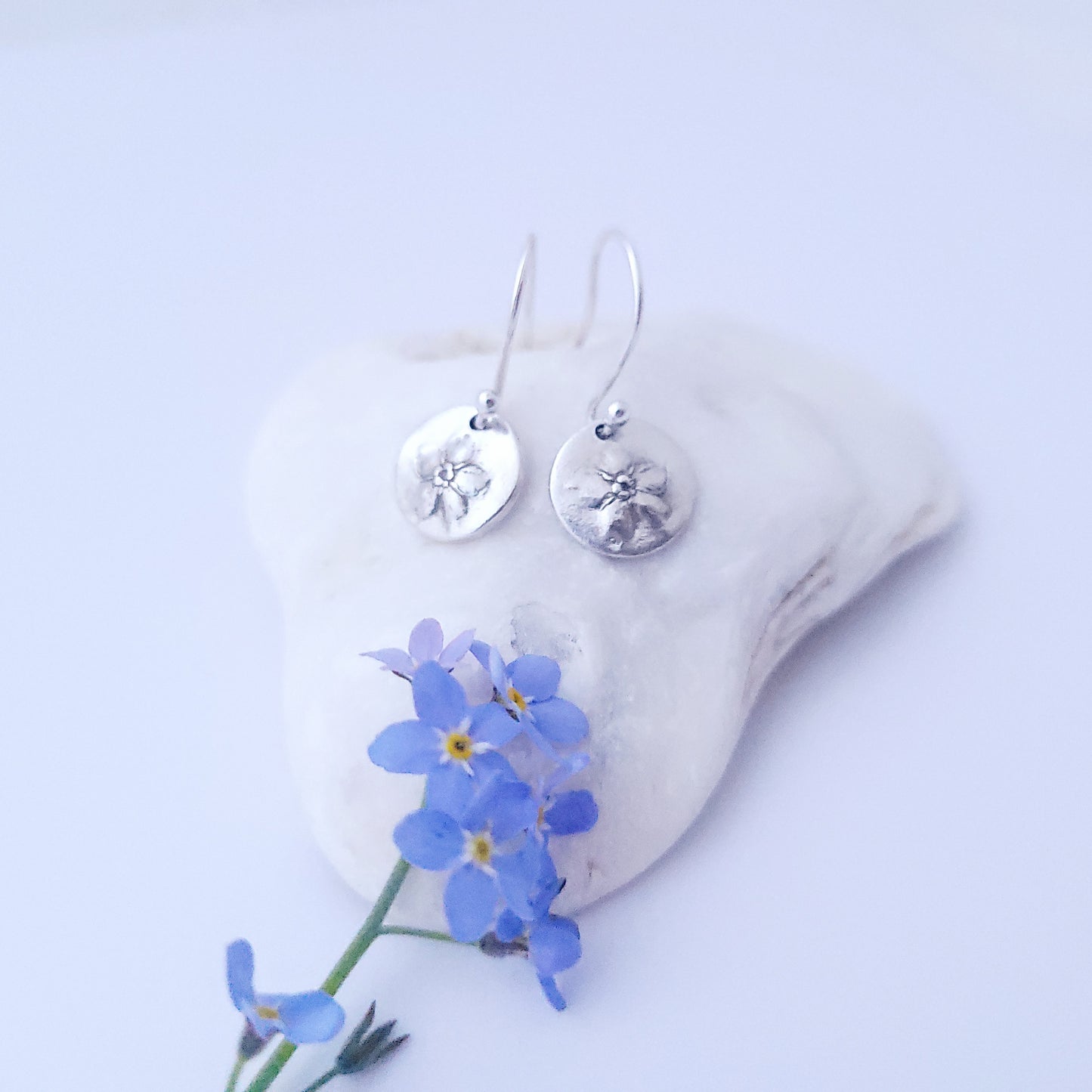 Sterling-Silver-Forget-Me-Not-Flower-Drop-Earrings-3