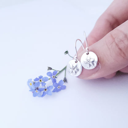 Sterling-Silver-Forget-Me-Not-Flower-Drop-Earrings-7