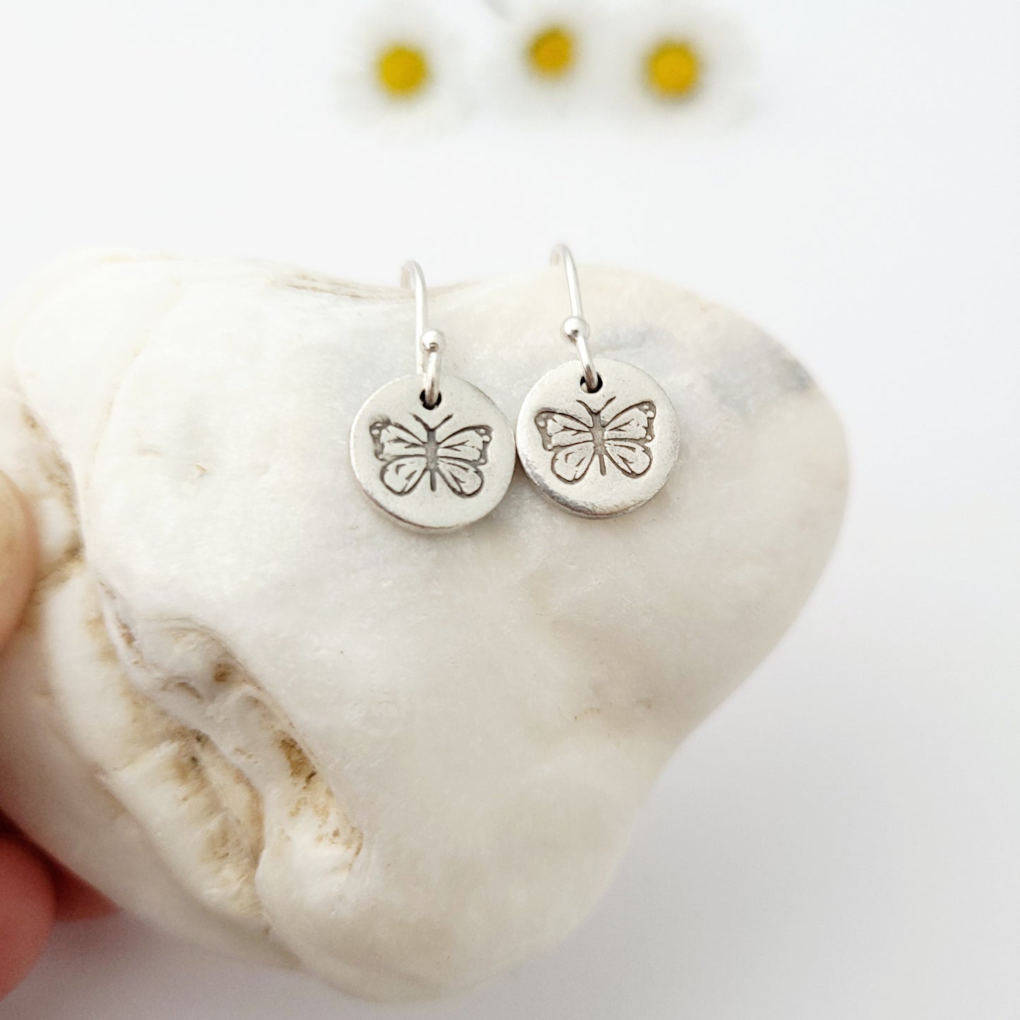 Sterling Silver Butterfly Drop Earrings