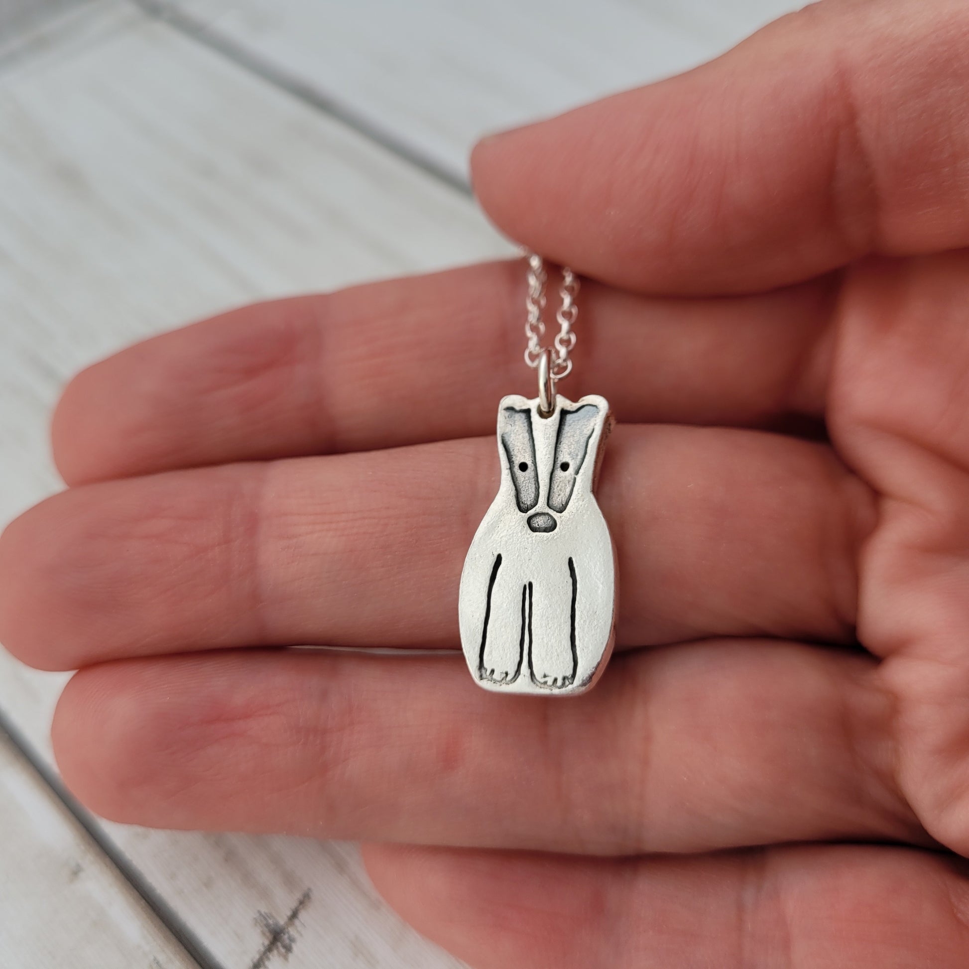 Sterling-silver-large-badger-pendant-necklace-2