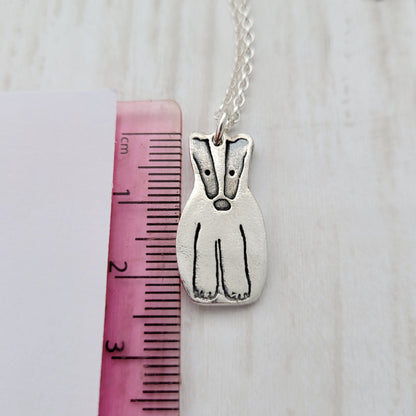 Sterling-silver-large-badger-pendant-necklace-6