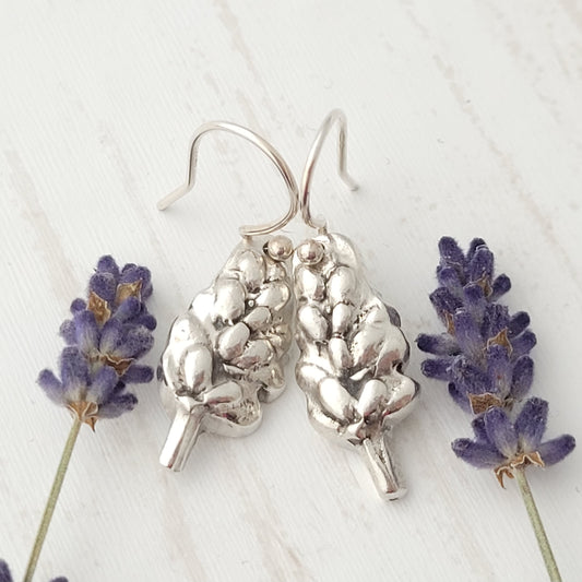 Sterling-silver-lavender-flower-dangle-earrings-0