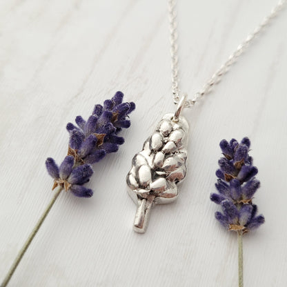 Sterling-silver-lavender-botanical-flower-pendant-necklace-4