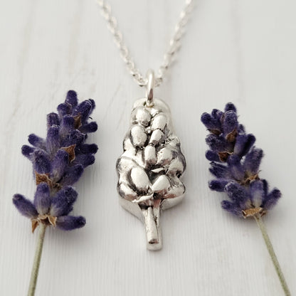 Sterling-silver-lavender-botanical-flower-pendant-necklace-0