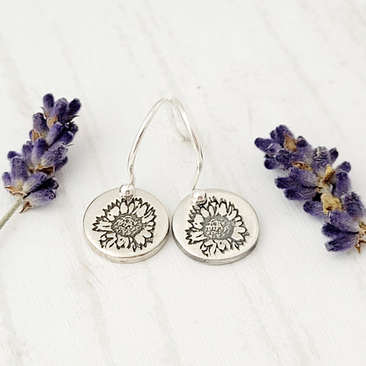 Sterling-silver-sunflower-drop-earrings-0