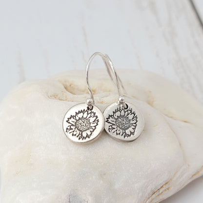 Sterling-silver-sunflower-drop-earrings-2