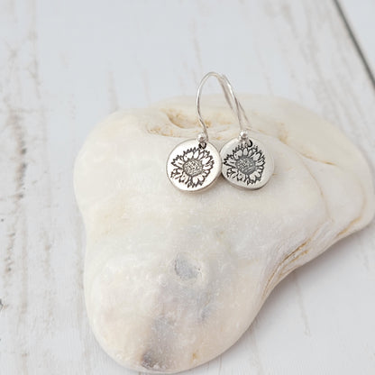 Sterling-silver-sunflower-drop-earrings-7