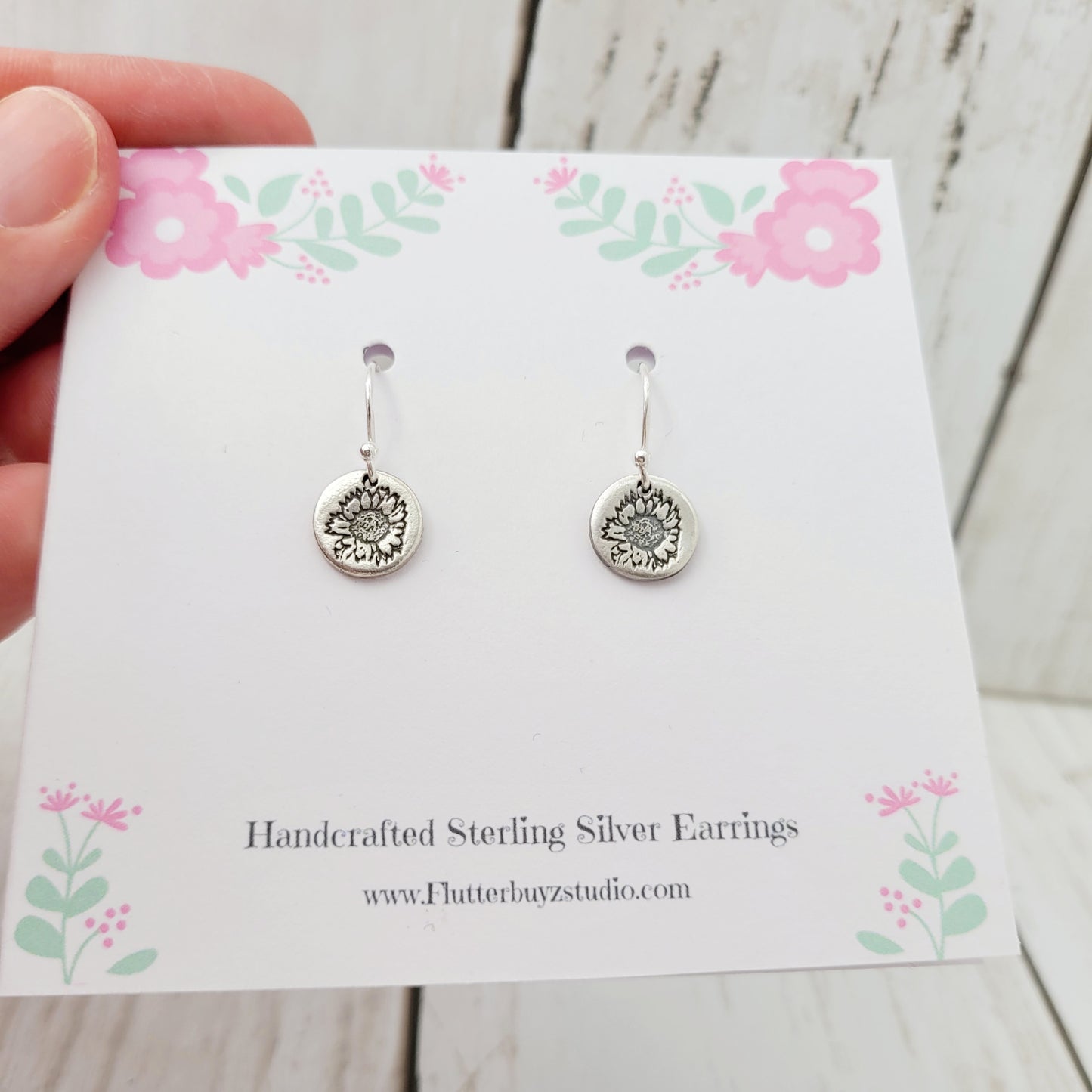 Sterling-silver-sunflower-drop-earrings-5