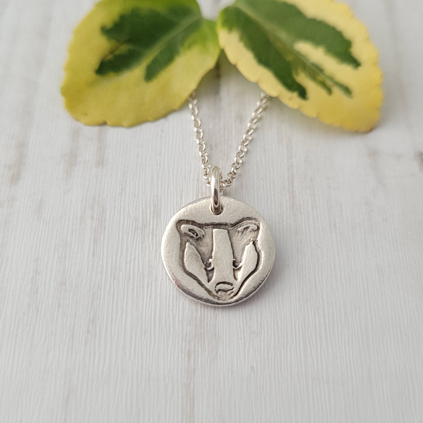 Sterling-silver-badger-face-pendant-necklace-2