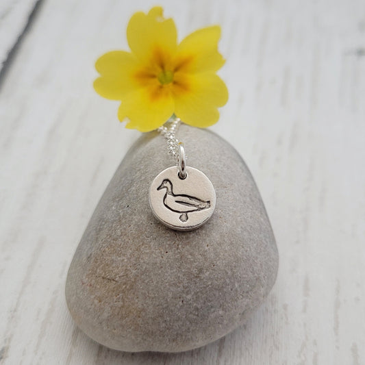 Sterling-silver-tiny-duck-bird-pendant-necklace-0