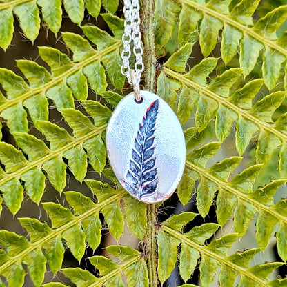 Sterling Silver Fern Leaf Pendant Necklace