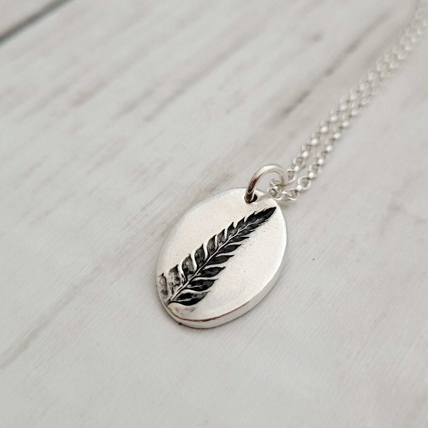 Sterling Silver Fern Leaf Pendant Necklace