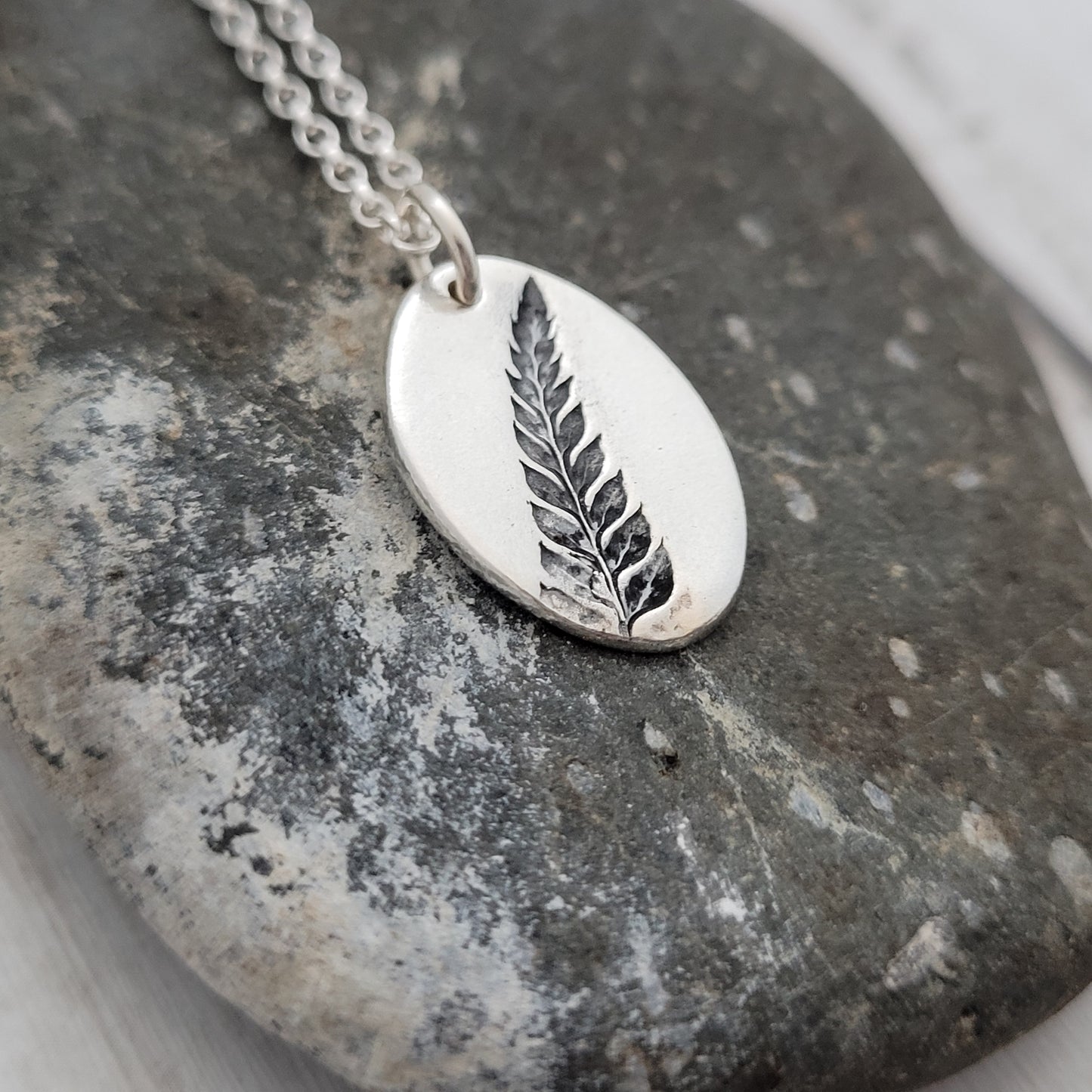 Sterling Silver Fern Leaf Pendant Necklace