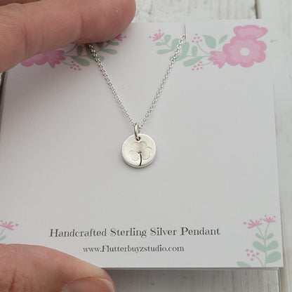 Sterling Silver Tiny 1cm Shamrock Leaf Necklace