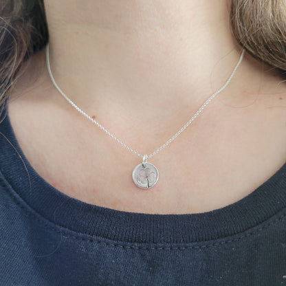 Sterling Silver Tiny 1cm Shamrock Leaf Necklace