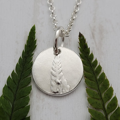 Sterling Silver Tiny 1cm Fern Leaf Necklace