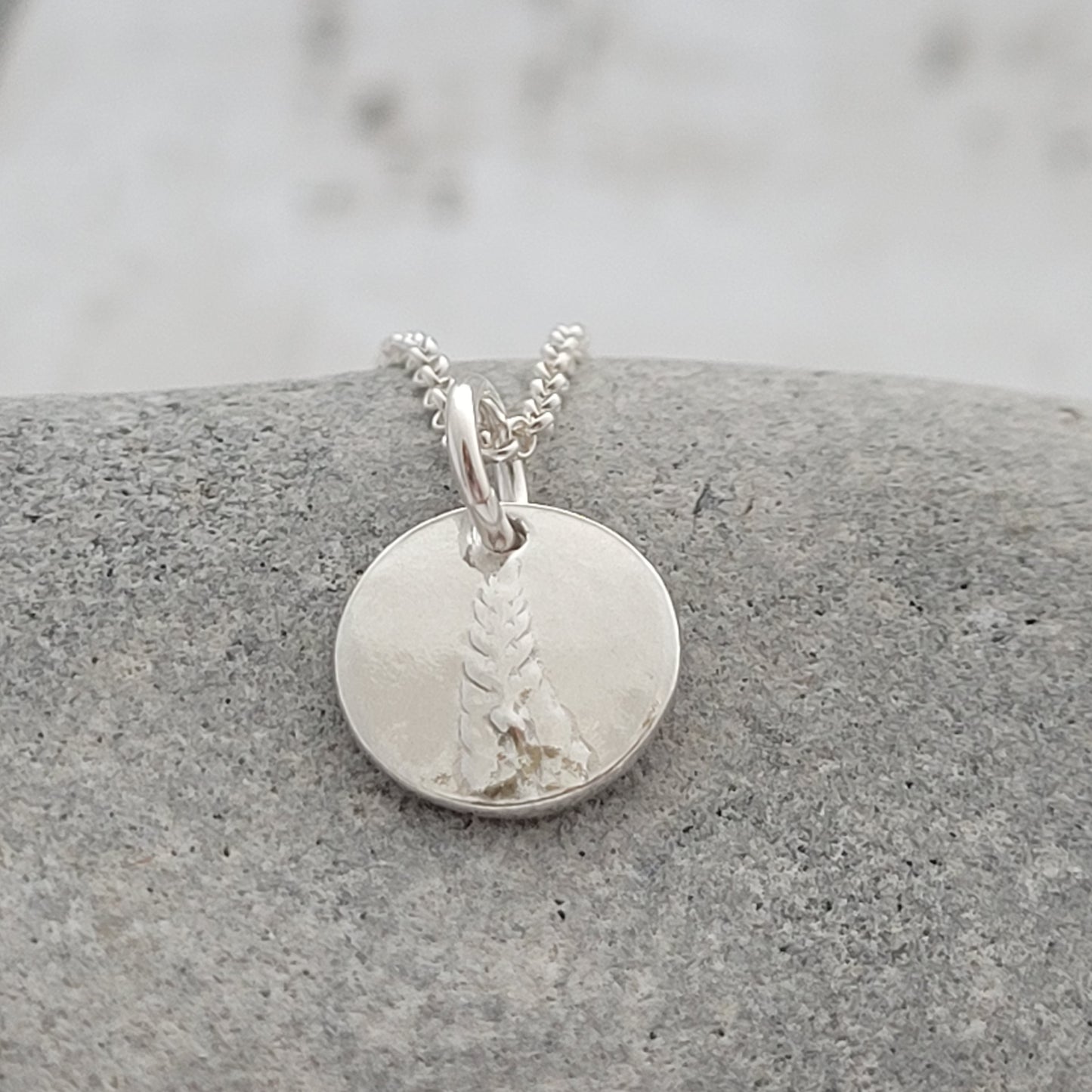 Sterling Silver Tiny 1cm Fern Leaf Necklace