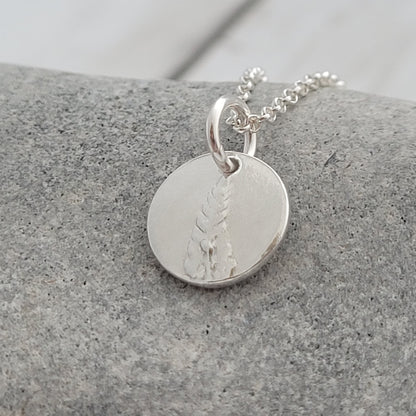 Sterling Silver Tiny 1cm Fern Leaf Necklace