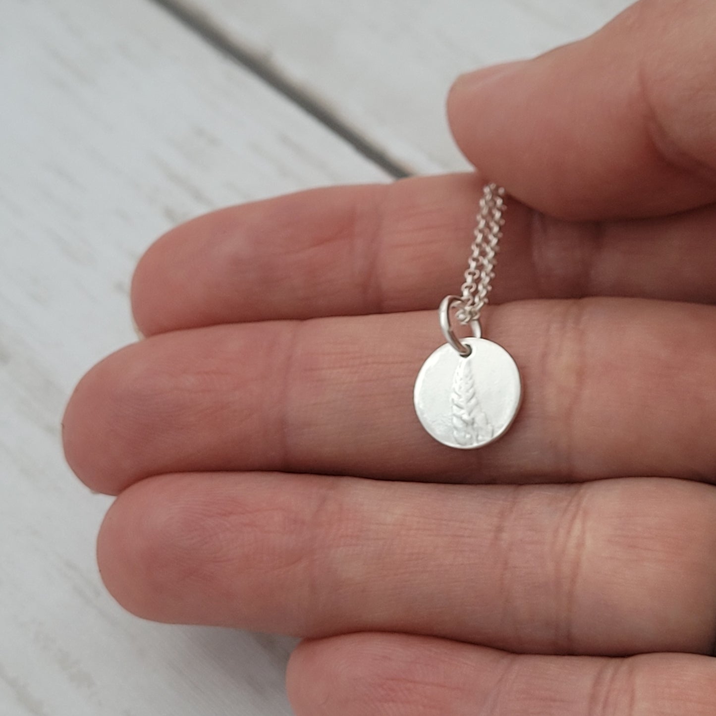 Sterling Silver Tiny 1cm Fern Leaf Necklace