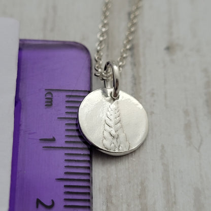 Sterling Silver Tiny 1cm Fern Leaf Necklace