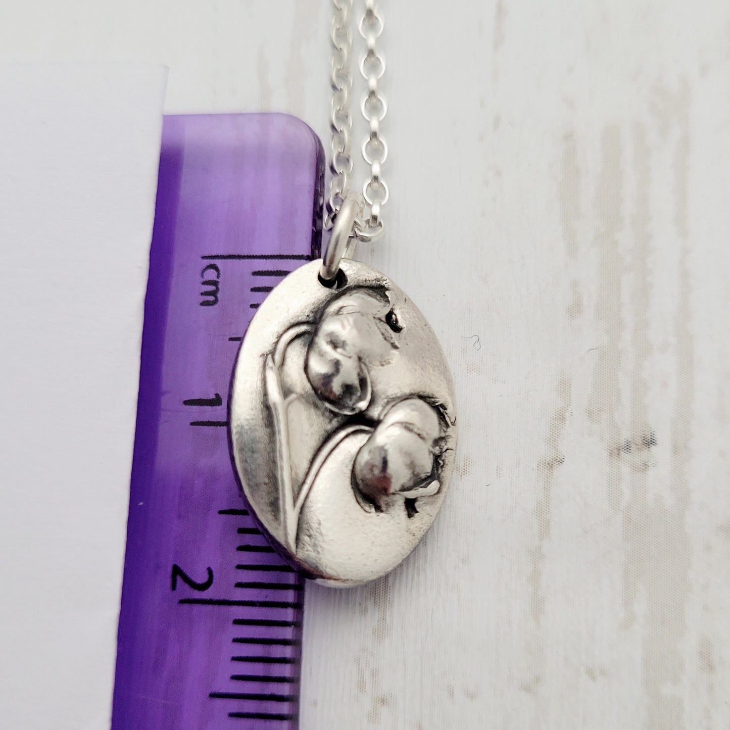 Sterling Silver Lily of the Valley Botanical Pendant Necklace