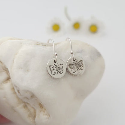 Sterling Silver Butterfly Drop Earrings