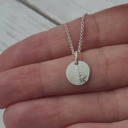 Sterling Silver Tiny 1cm Fern Leaf Necklace