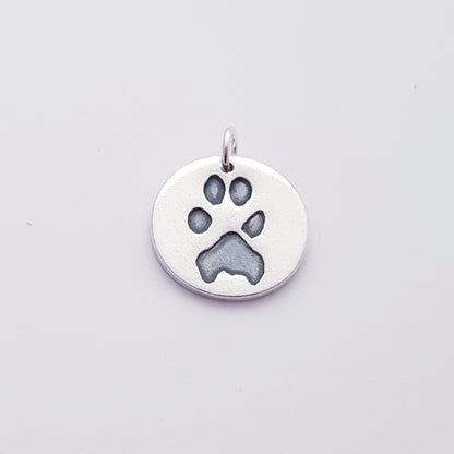 Custom Sterling Silver Paw Print Pendant Necklace