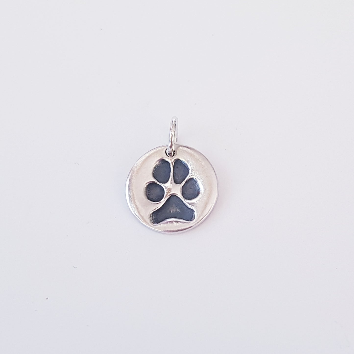 Custom Sterling Silver Paw Print Pendant Necklace