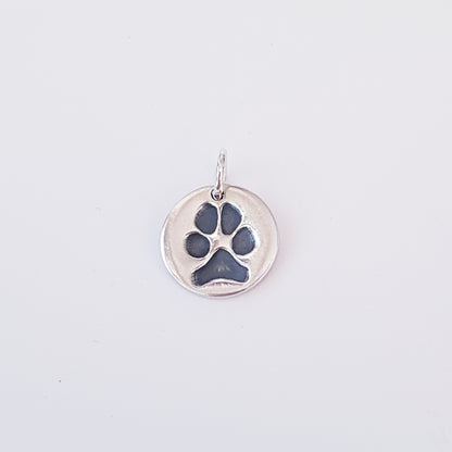 Custom Sterling Silver Paw Print Pendant Necklace