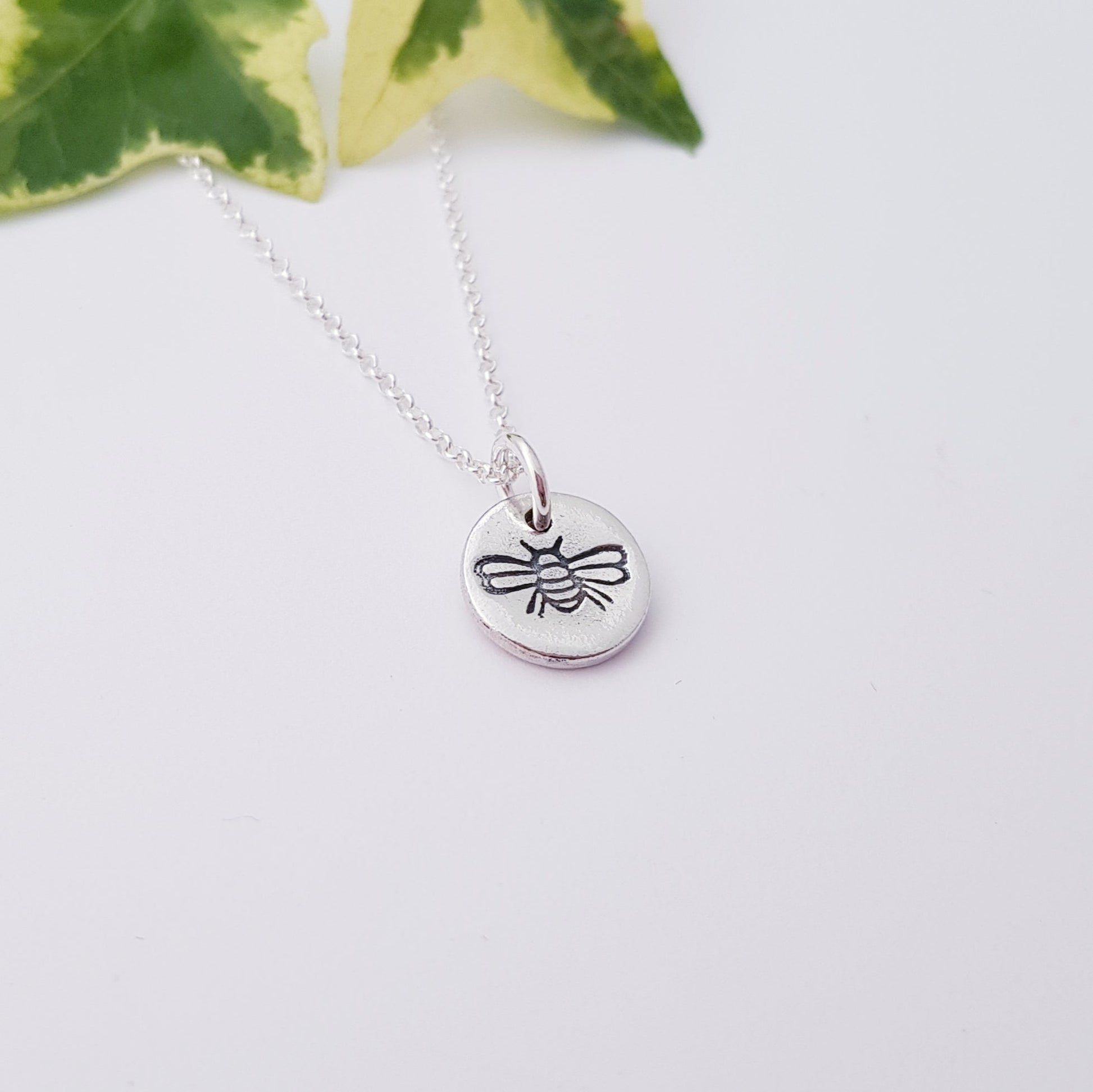 sterling silver tiny 1cm  bee pendant necklace 3