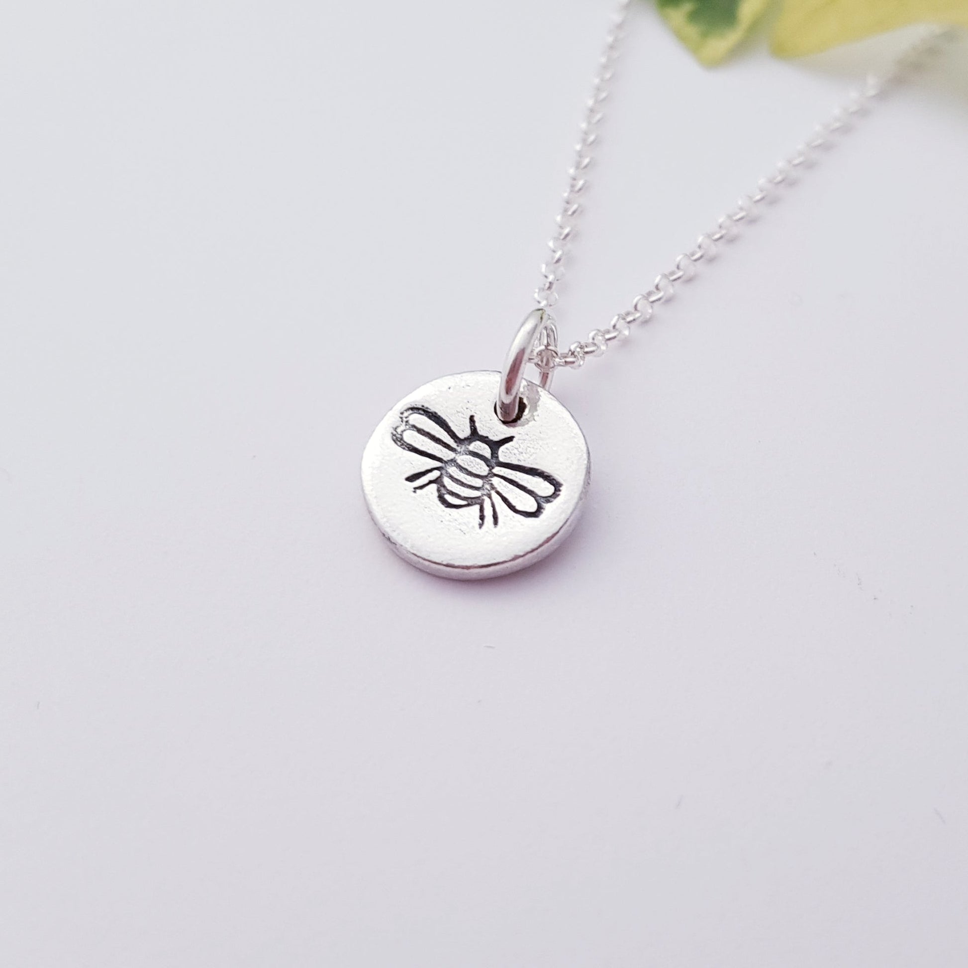 sterling silver tiny 1cm  bee pendant necklace 5