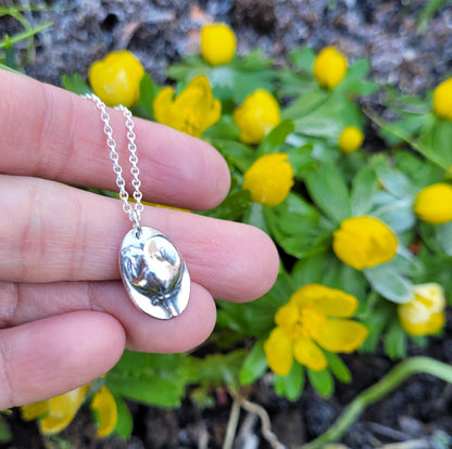 Sterling-silver-aconite-bud-botanical-flower-pendant-necklace-