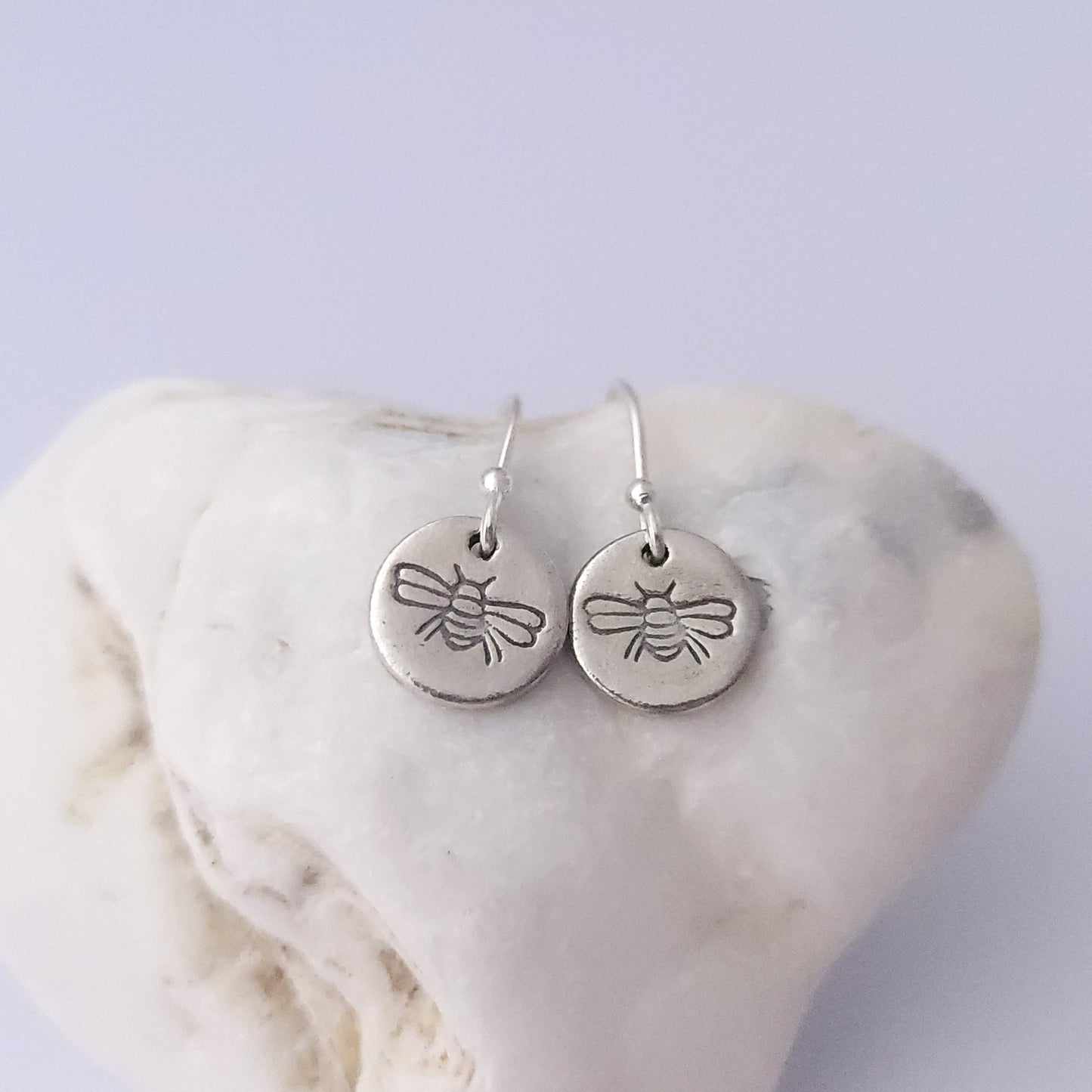 Sterling Silver Bee Drop Earrings