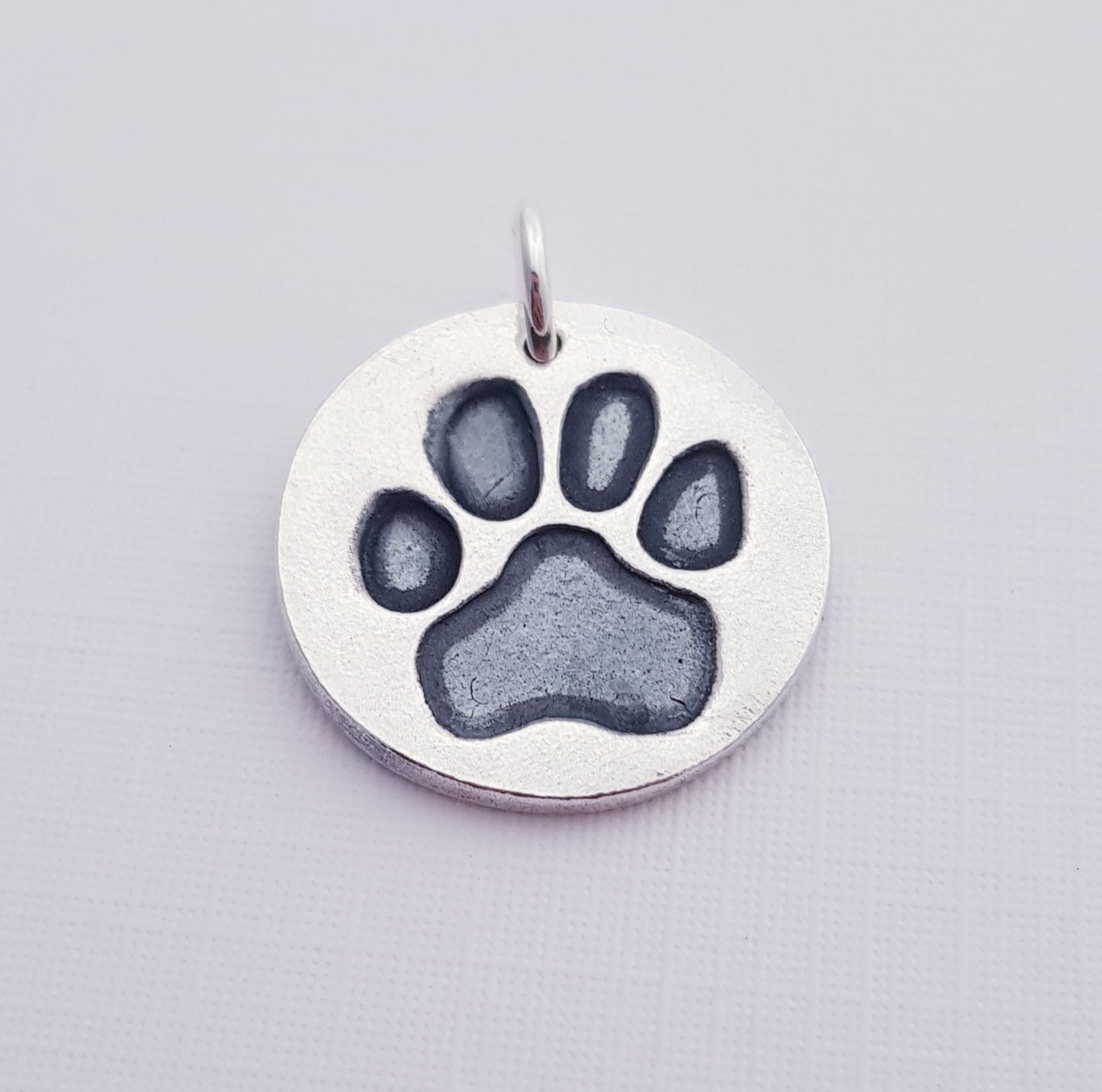 Custom Sterling Silver Paw Print Pendant Necklace