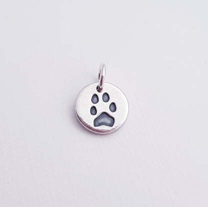 Custom Sterling Silver Paw Print Pendant Necklace